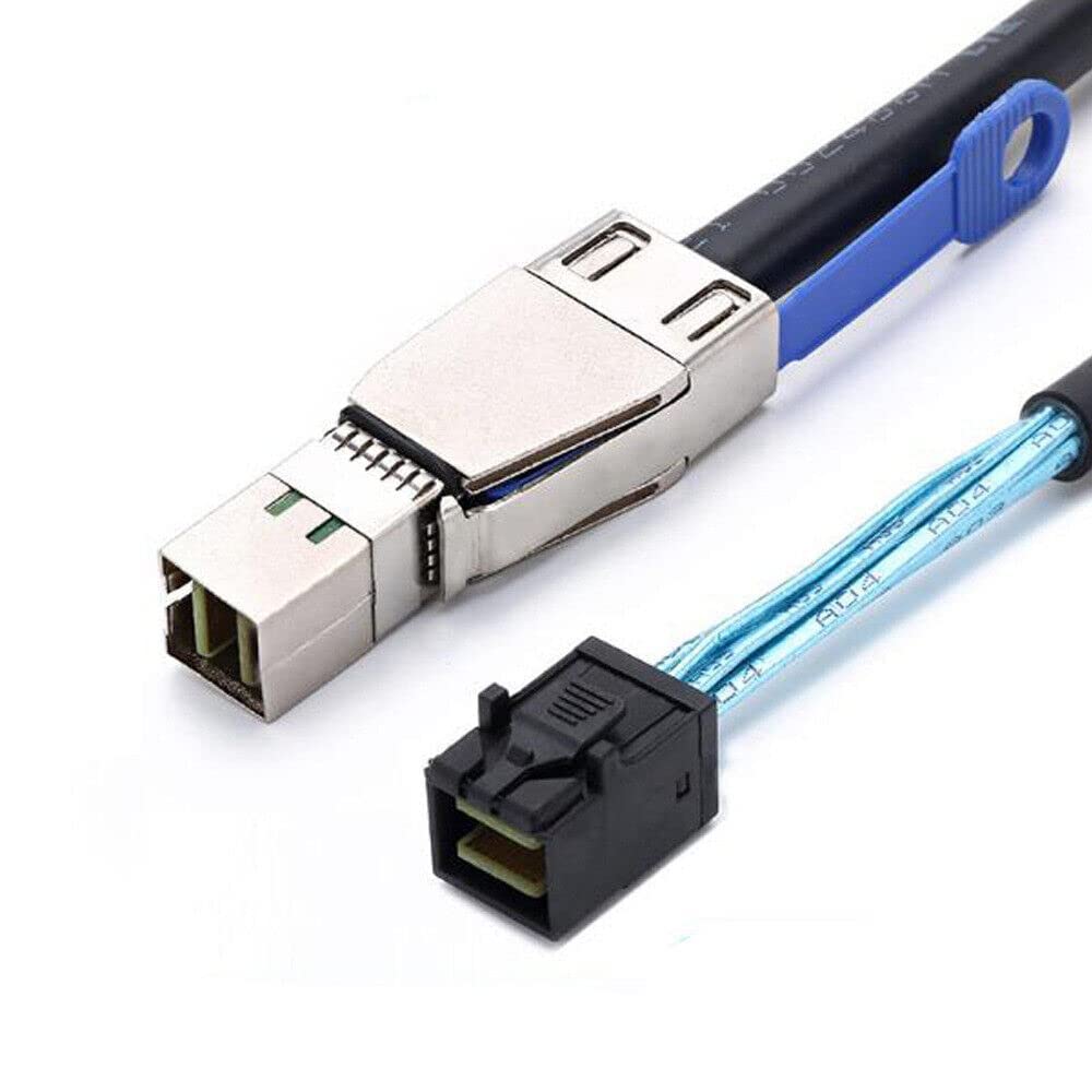 Cable de conexión de Servidor Mini SAS SFF-8644 con IC a SAS SFF-8643 (1m,Black)