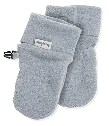 Playshoes Fleece Mittens Mitones de Forro Polar, Gray, 0-6 Months Unisex bebé