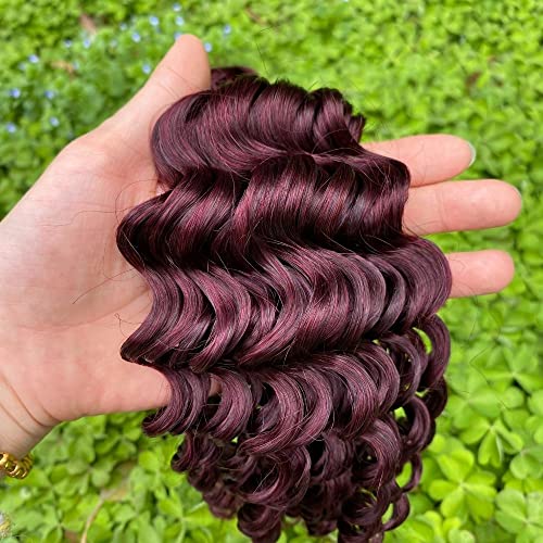 Remy Hair 100% Human Hair Bundles Deep Wave 99J Bunrgundy Color Red Bundles Human Hair Extensions Sew In Hair For Black Women 14 Inch #TOP4