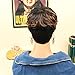 Yviann Short Human Hair Wig for Women Pixie Cut with Auburn Brown Ombre Top Similar to #30 Short Layered Wavy Curly Wig with Bangs F1B/30