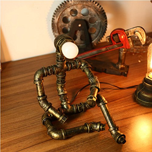 Ywyun Creative Iron Robot Table Lamp, Retro LED Energy Saving Lamp, Bar Restaurant Cafe Water Pipe Light, E27 Interface (Color : B) steampunk buy now online Ywyun Creative Iron Robot Table Lamp, Retro LED Energy Saving Lamp, Bar Restaurant Cafe Water Pipe Light, E27 Interface (Color : B) steampunk buy now online