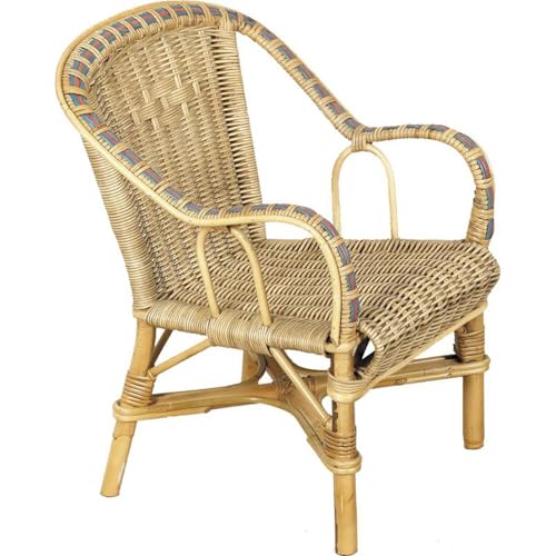 AUBRY GASPARD - Fauteuil Enfant en Rotin Crapaud - Manau et Moelle de Rotin - 41 x 42 x 50 cm -...