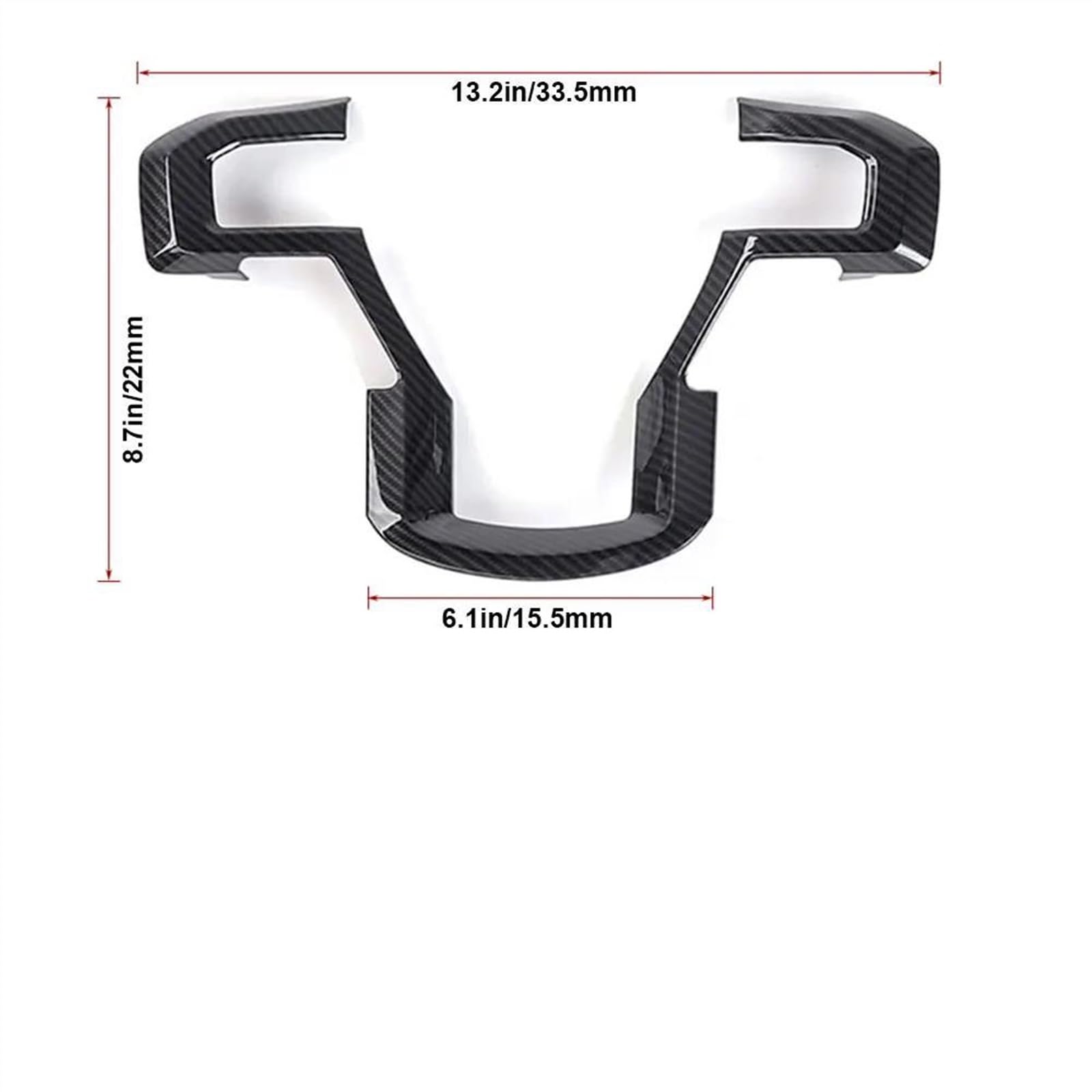 Volante in Fibra di Carbonio Pannello Laterale Copertura Adesivo Modanatura Protezione per Ford F150 F250 F350 2015-2018 (Color : Red)
