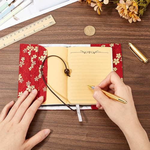 CRASPIRE Cherry Flower Book Protector Cloth Book Cover Adjustable Red Book Sleeve Soft Cloth Book Cover Retro for A6 Paperbacks Hardcover Books Classroom Students Teacher Book Lover - Image 3