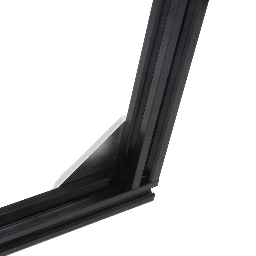 Lot de 10plaques d'angle argentées en forme de L avec 50vis+50écrous en T, plaque de joint à 90 degrés pour profilé en aluminium 2020(10pièces argentées, L avec écrou)