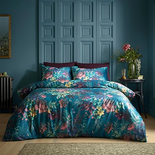 Catherine Lansfield Bridgerton Romantic Floral Single Duvet Cover Set including Pillowcase Teal - Image 2