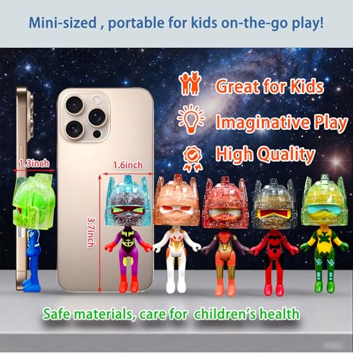 Image of PLENTY MORE HelmeTeam Glitters Venus-Action Figure with Transparent Glitter Helmet, Collectable Venus ID Card, Suitable for 6+ Kids, Safe Plastic Toy Fostering Planetary Knowledge & Creative Play