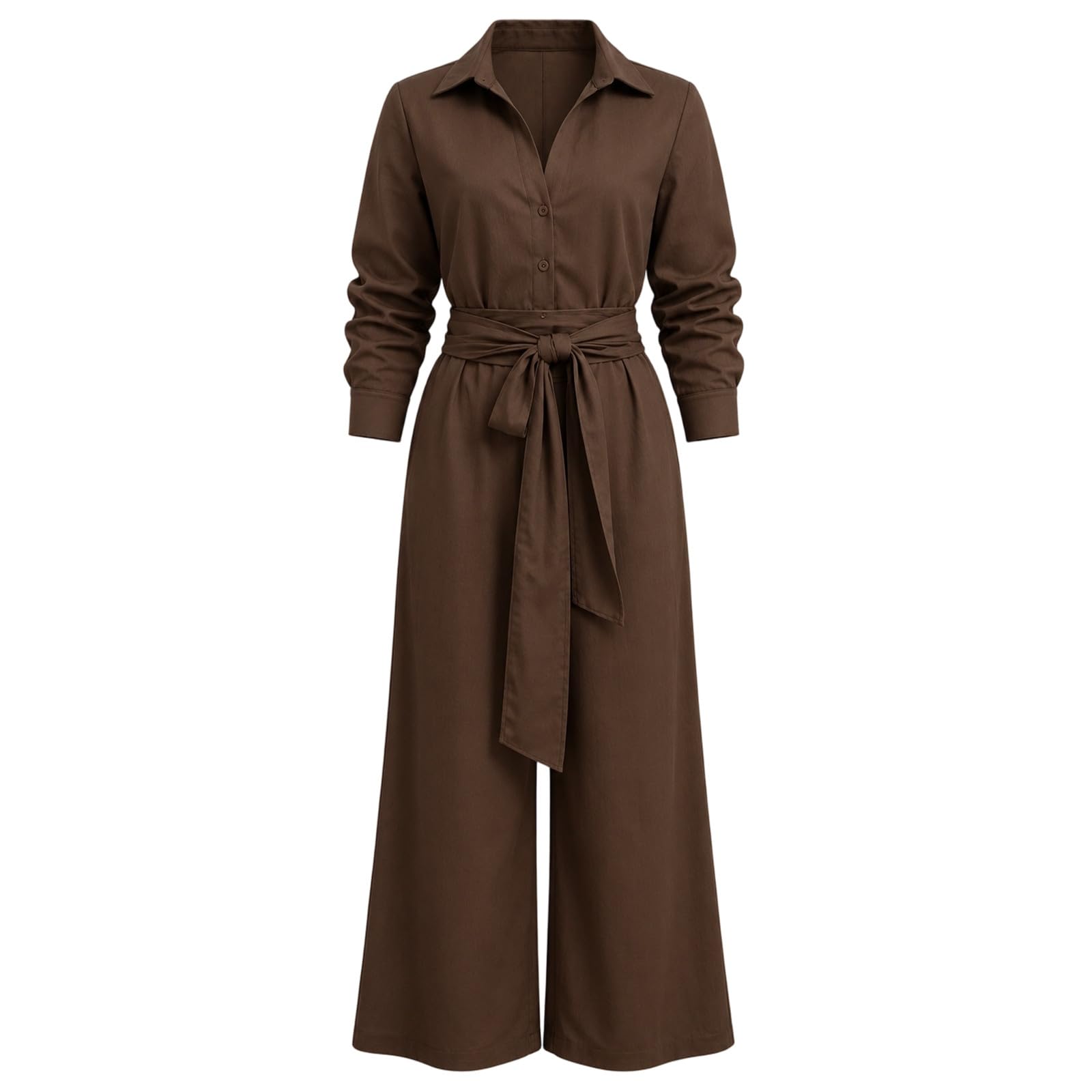 Generisch Tuta da donna a 2 pezzi, elegante, estiva, a maniche lunghe, con camicetta e pantaloni larghi a gamba larga, tuta da jogging, spiaggia, vacanze, sport, streetwear, abbigliamento da lavoro