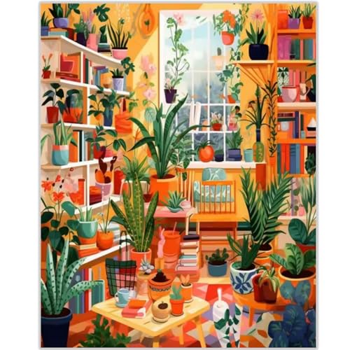 vooiceofco Paint by Numbers Adulti, Dipingere con i Numeri Adulti bambini e Principianti, Kit con Pennelli e Pigmento Acrilico Decora la casa Regalo(Senza Cornice 40 x 50cm)