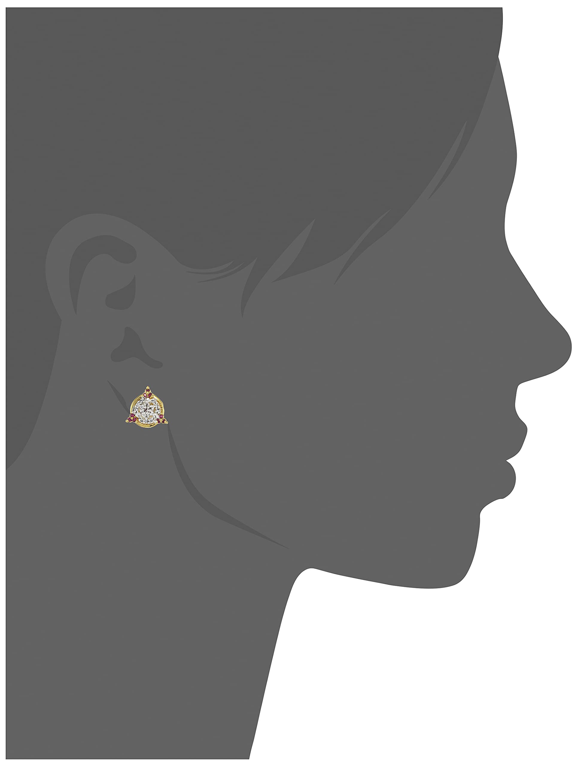 24Kt Plated CZ Radiant Floral Stud Earrings