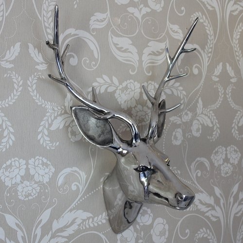 Melody Maison Silver Wall Mounted Stags Head