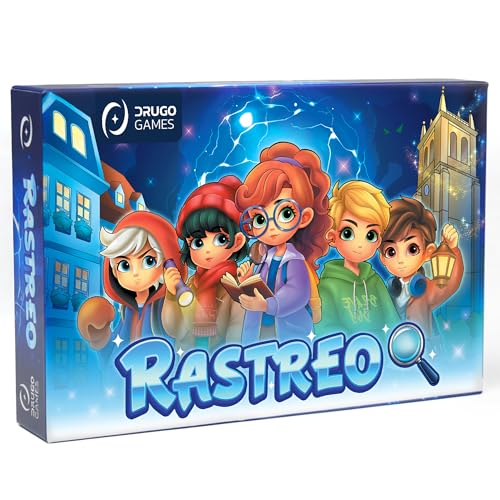 Drugogames Rastreo - Juego de Mesa Niños a Partir de 7 Años - Cartas de Criaturas Mágicas y Detectives - Juego Educativo Familiar de Estrategia y Observación - Regalo Original para Padres y Niños