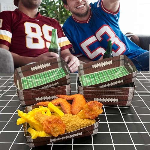 36 PCS Football Paper Food Trays Disposable, Sports Game Snack Nacho Taco Hot Dog Serving Food Boats Trays for Football Tailgate Birthday Party Supplies Decorations - Image 5