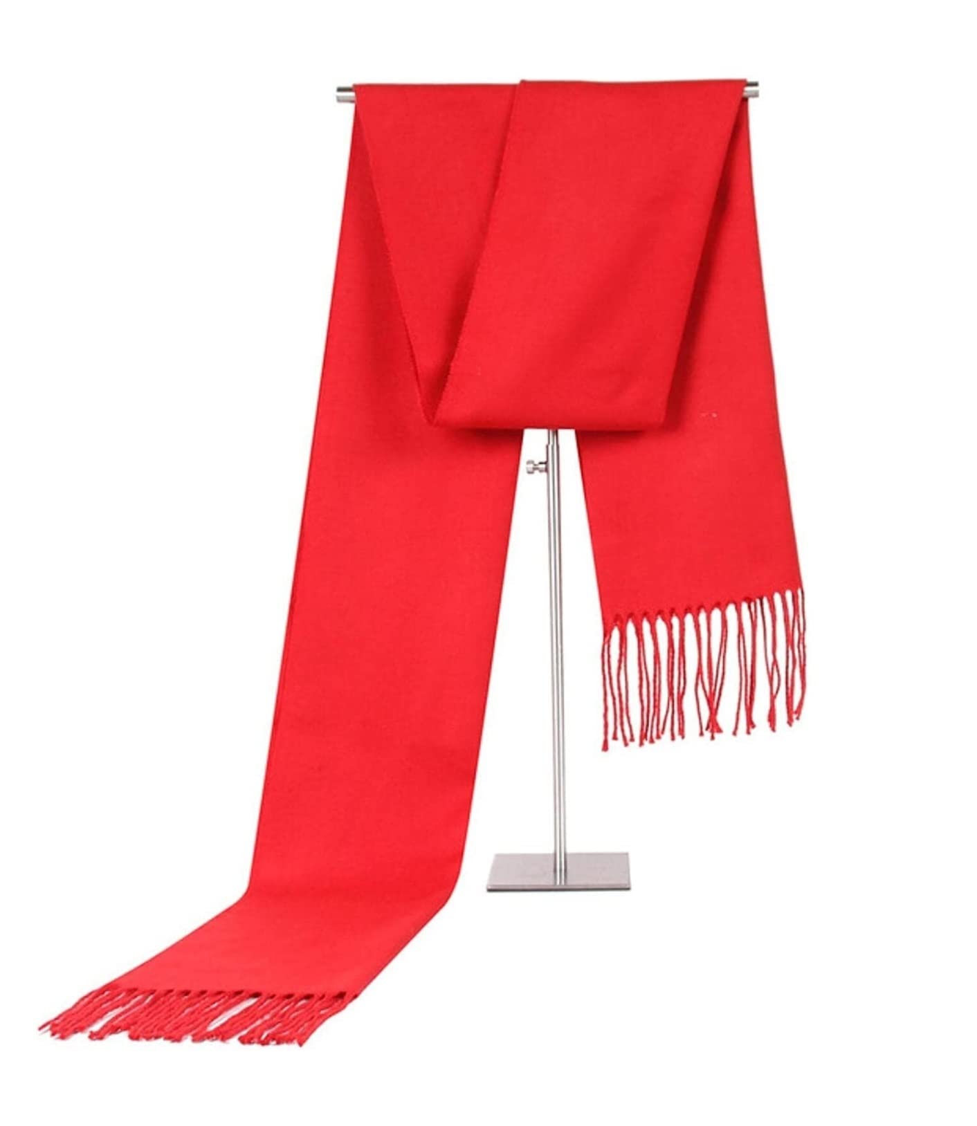 Sciarpa Scialle Sciarpa da Uomo Inverno Singolo Tinta Unita Imitazione Cashmere Nappa da Donna(A)