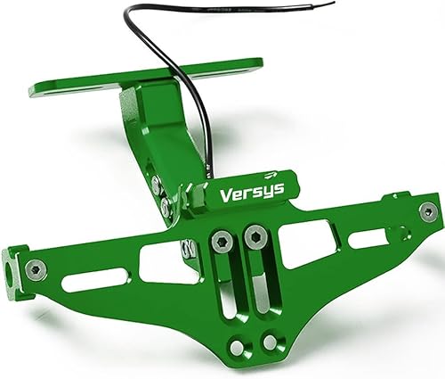 Para Kawasaki para VERSYS 300X 650CC 1000 para VERSYS X 250 300 soporte de matrícula con cola ligera eliminador de guardabarros (color A verde)