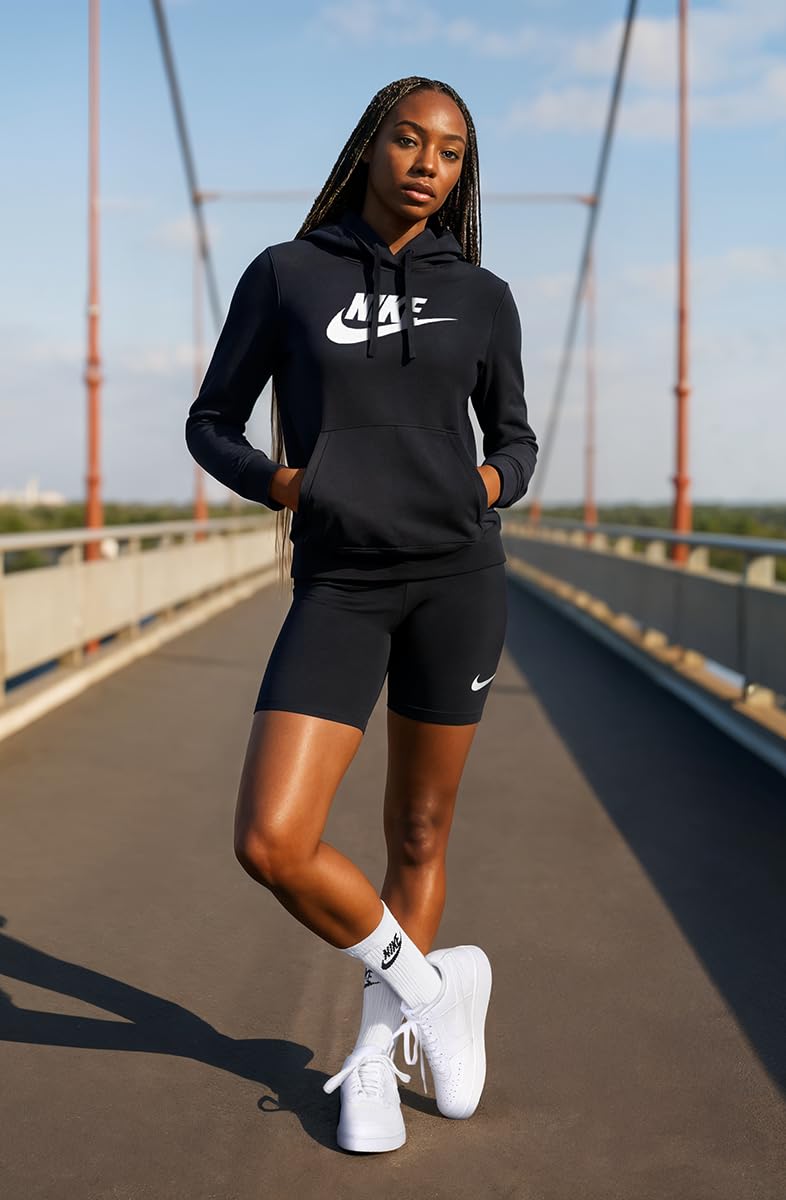 Nike Women's Sportswear Club Fleece Logo Pullover Hoodie, Dark