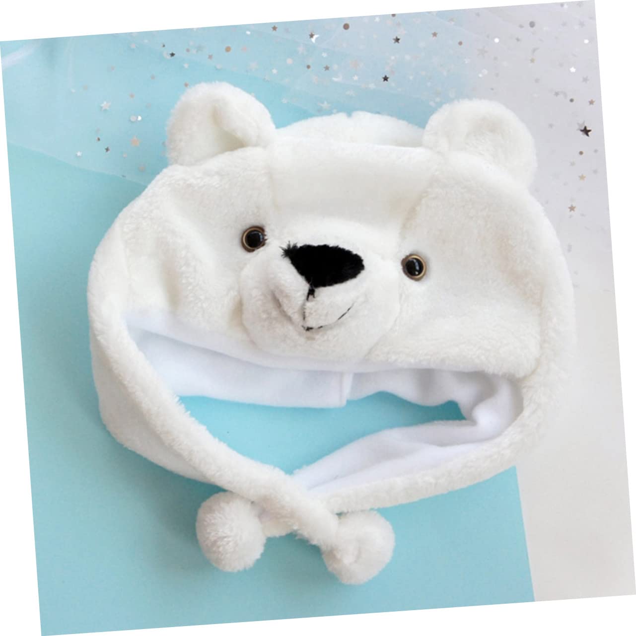 Hemoton Cartoon Kids Hat White Bear Animal Cap Plush Fun Ideal for Cosplay Parties Daily Wear