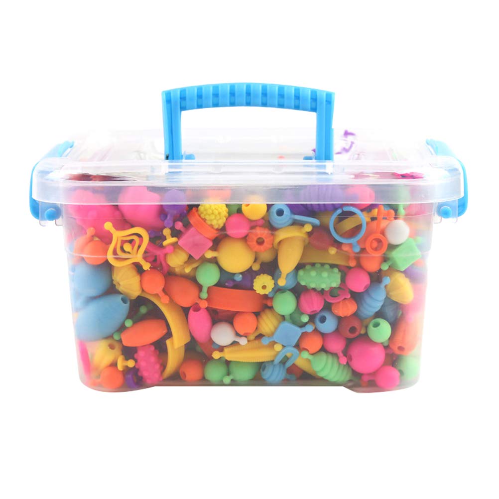 GARIOUANS Perline Colorate per Gioielli Fai da Te Kit Creativo per Perline Pop in Plastica Accessori DIY per Braccialetti e Collane Gioco Educativo per Sviluppo Logico e Colore Casuale