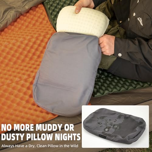 BISINNA Camping Memory Foam Pillow, Ultralight Travel Pillow, Backpacking Pillow with Removable Cover, Ergonomic, Neck Lumbar Support for Outdoor Car Airplane Camp Hiking Backpacking by BISINNA - Image 6