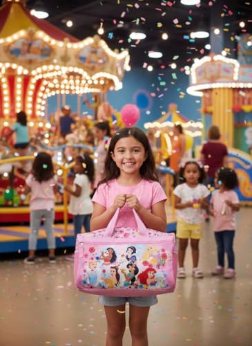 Image of Disney Princess Kids Duffle Bag 16.5 inch - Travel & Sports Bag with Zipper Pocket, Mesh Side Pockets & Shoulder Strap
