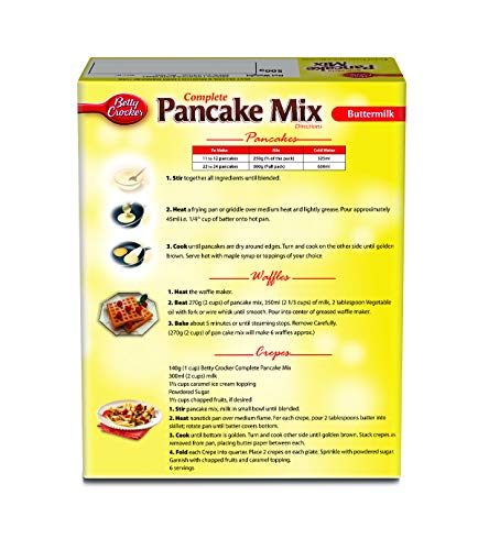 Image of Betty Crocker Buttermilk Pancake Mix|Milk Chocolate Pan Cake Mix For Kids|No-Preservatives|500 Gm (Pack of 6)