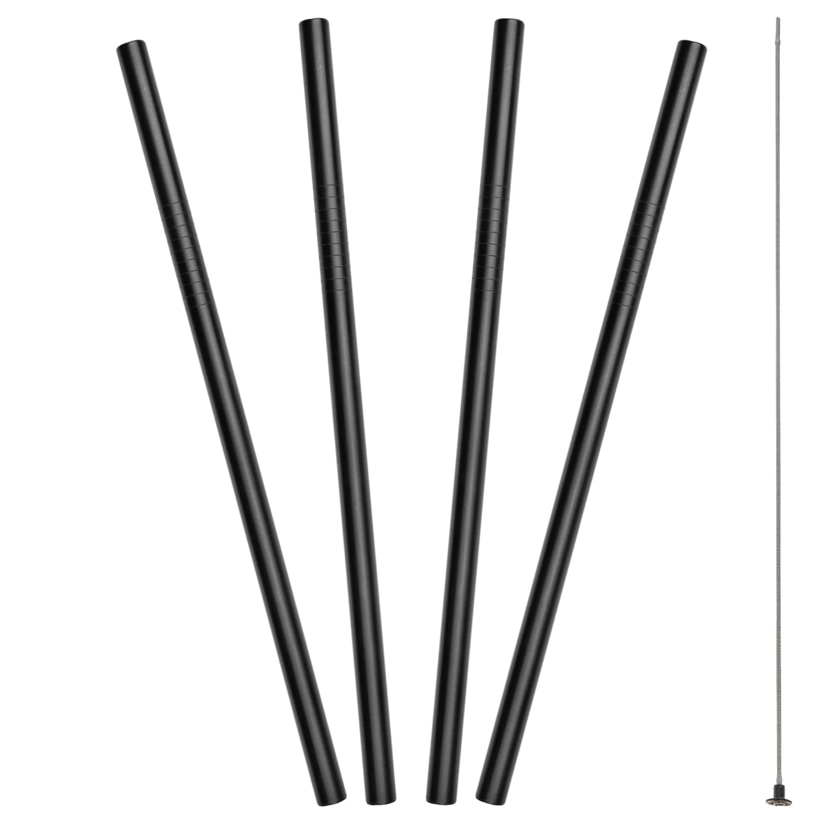 LURCH Cannucce dritte 20 cm, set da 4 cannucce, in acciaio inox, riutilizzabili, sicure, senza BPA