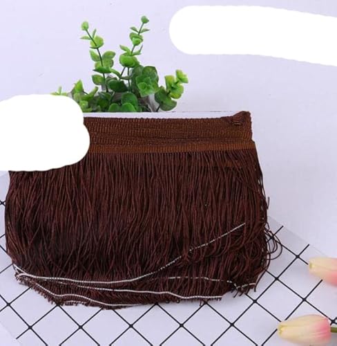 Falda de Baile de Escenario Latino de Encaje con Flecos de Borla densa de poliéster de 15cm de Ancho, Accesorios DIY (Colores Parte 2) IH40-15