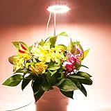 PDGROW LED Grow Light for Indoor Plants, Full Spectrum Plant Halo Lights with Red Light, Height Adju