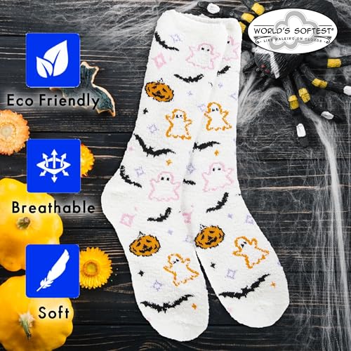 Image of World's Softest Cozy Collection Crew Socks - Smooth Multi Colors Cozy Socks - Knit Top Holiday Spirit Fashion Socks