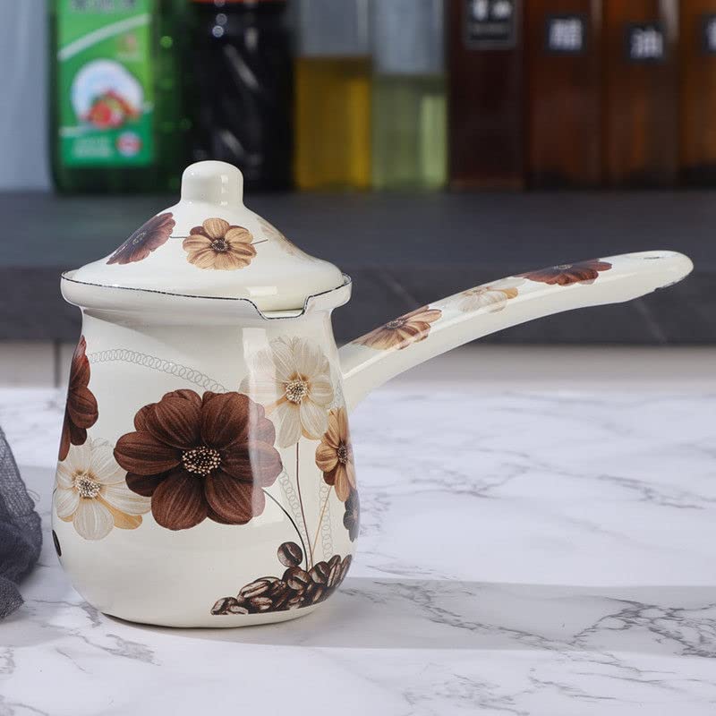 Water Kettles Thermal Cookware Enamel Soup Pot Mini Coffee Bucket Hot Milk Coffee Butter Milk Pot Boutique Kitchen Supplies (Color : D)