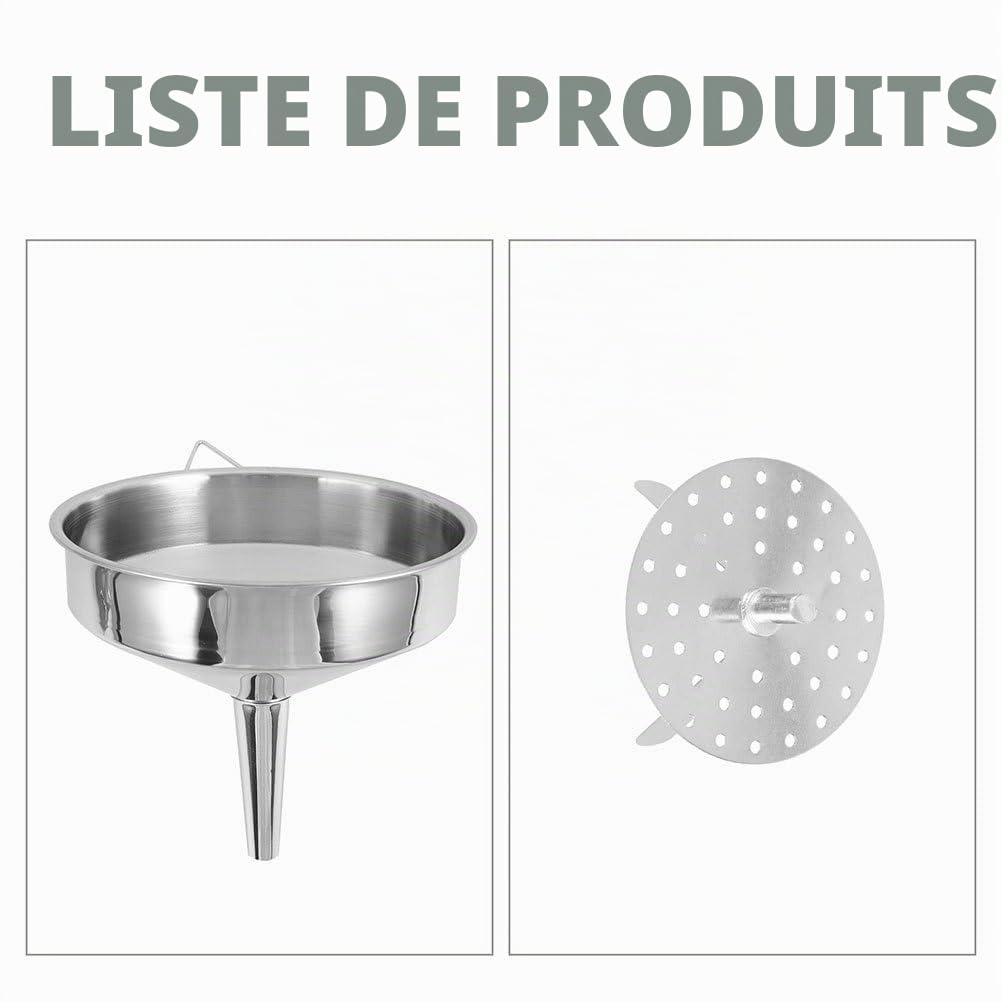 Entonnoir Acier Inoxydable Grand Volume Entonnoir Large Bouche Épais Pour Huile De Cuisson Liquide Industriel Et Transfert Carburant Polyvalent