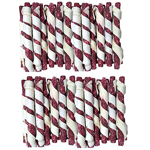 Image of Mutton-Flavored Rawhide Spiral Munchy Sticks - 1 Kg Pack for All Breed Sizes | Deliciously Savory Treats for Extended Chewing and Enhanced Dental Health