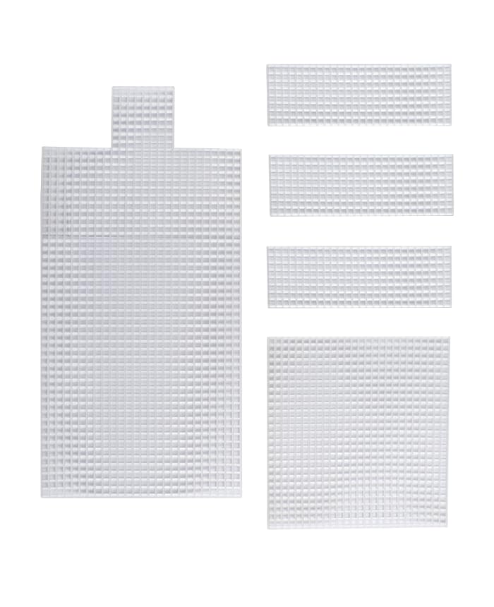 Kit com 3 Telas Plásticas Perfuradas 15,5x15,5 cm – Círculo | Bases para Bolsas Artesanais