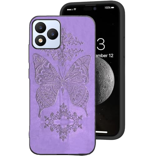 DAMONDY for Vortex J24 Case,Vortex J24 Phone Case,Cute 3D Flower Butterfly Phone Case for Women Girls Boys Case,Soft TPU Shockproof Full Body Case for Vortex J24 -Purple
