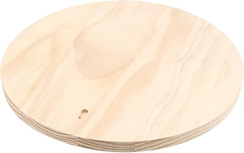 Miniatura 5 de SINJEUN Paquete de 6 placas redondas de madera de 10 pulgadas, placas redondas de madera de 34 pulgadas de grosor con agujero para colgar, pintar y