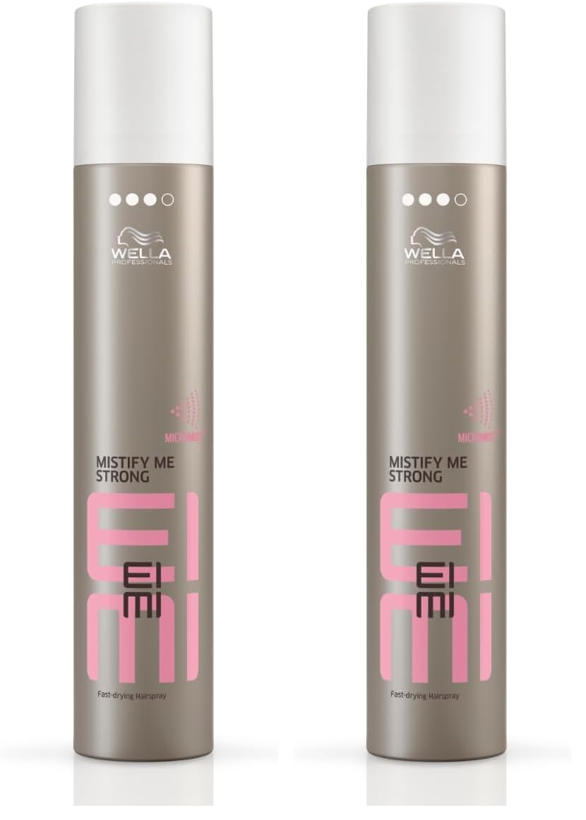 Wella Professionals EIMI Mistify Me Strong Hair Spray | Hold For up to 24 hrs, Anti-Frizz & Lightweight Glossy Finish | UV & Heat Protection Spray | 300ml (Pack of 2)-image-36