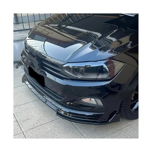 Spoiler Pare-Choc Avant Kit 3 Pièces Pare-Chocs Avant pour VW pour Polo MK5 MK6 Standard pour TSI pour TDI 2010-2021 Kit Réglage Lèvre Protection Noire...