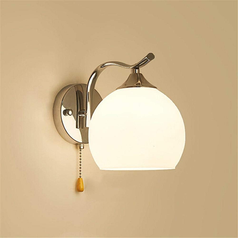 TOMATION LED Wall Sconces Simplicity - Wall Lamp Bedroom Bedside Modern Minimalist - 40Watt 1.5MM1.9MM Ball Glass Lights for Living Room/Aisle/Stair/Wall Lamp, Pull Switch