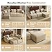 VINGLI 112.2“ Convertible Corduroy Cloud Sectional Couches with Movable Ottoman, L-Shaped Boneless Couches for Living Room with Deep Seat, 3 Seater Modular Spineless Sofa, No Assembly Required, Khaki