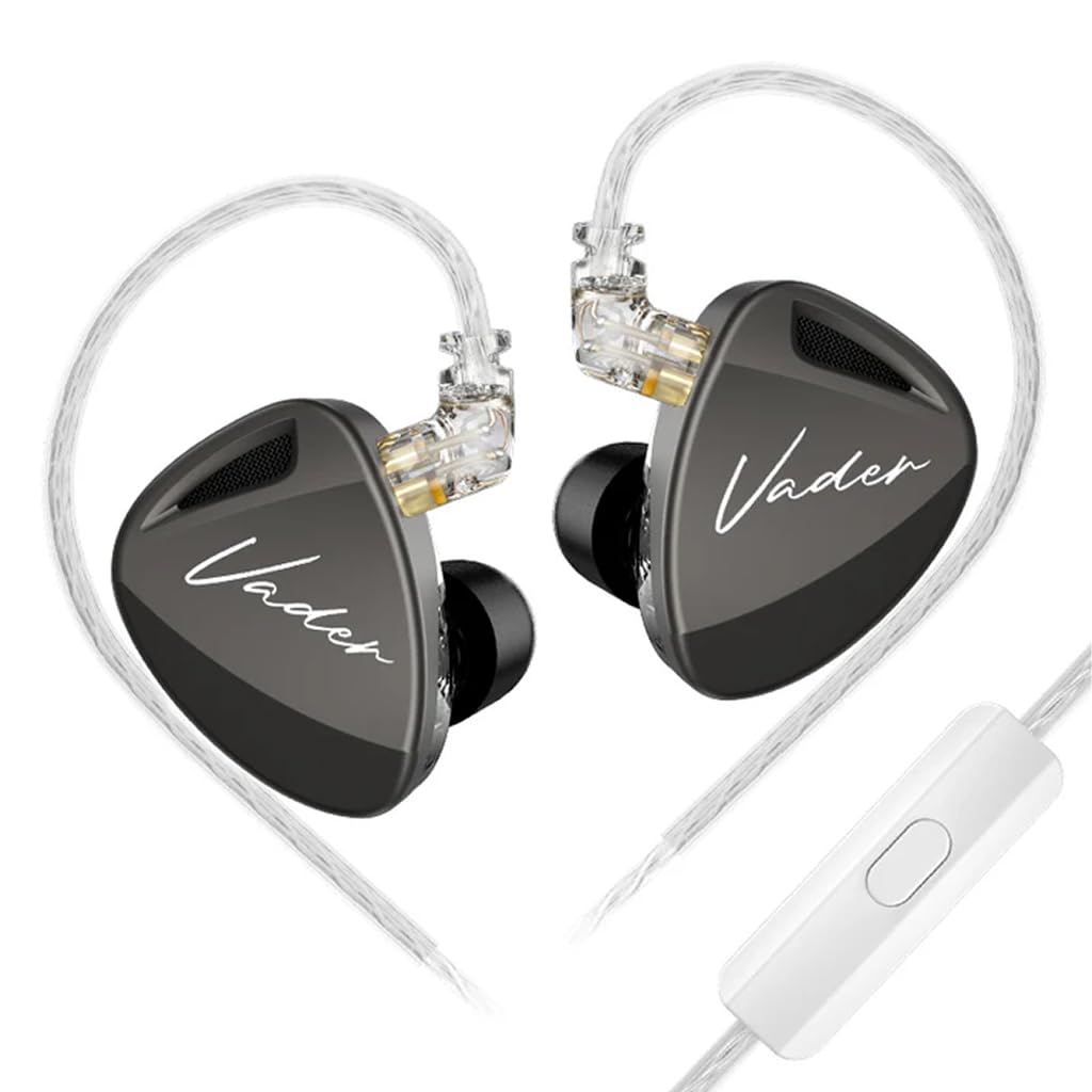 KZ Vader in Ear Monitor Earphone with mic Super-Linear 8mm Triple Dynamic Drivers & 4 Level Switch Wired IEM, 0.75mm 2Pin Connector Silver-Plated Cable, 3.5mm Jack (Hi-Res (with Mic))-image-29