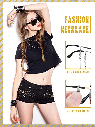 7 Pcs Eyeglass Chains Eyeglasses Strap Glasses Holder Necklace Eyewear Chain Reading Lanyard For Glasses Women Men (Silver) #TOP4