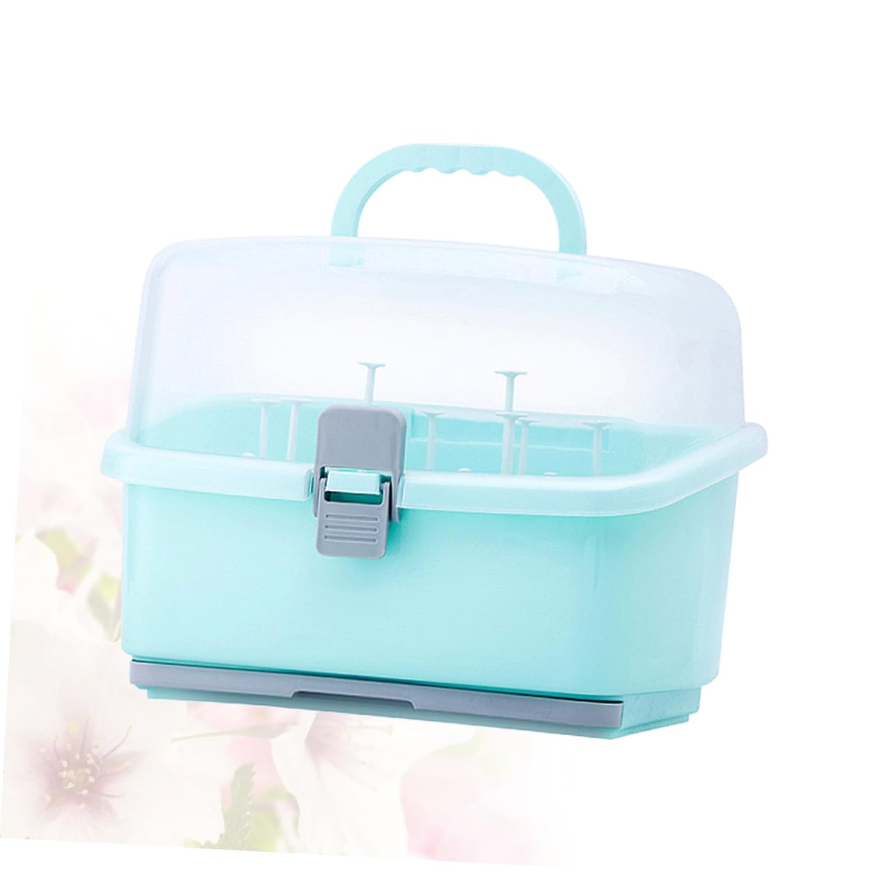 Boîte de Rangement pour Biberons Vert en Plastique, Grosse Capacité | Étui à Bouteilles de Lait Portable, pour Tétine, Usage Voyage et Extérieur