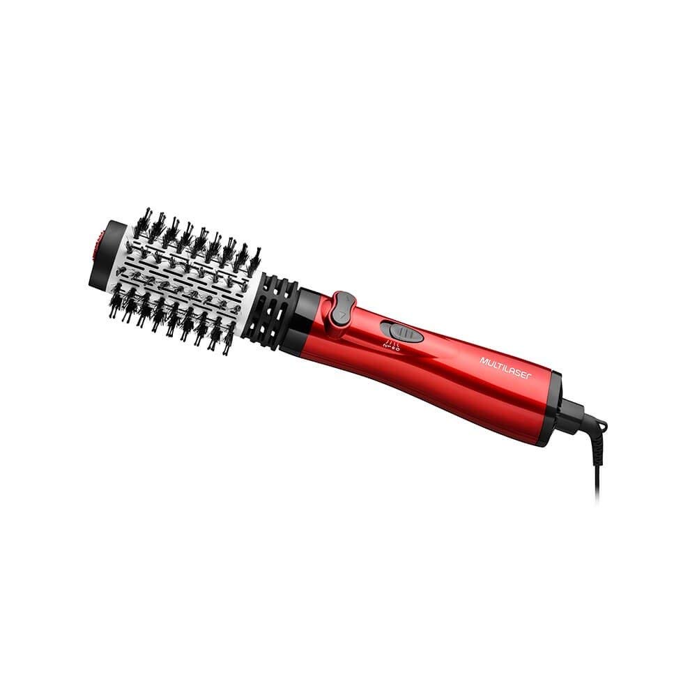 Escova Rotativa Beauty 127V com 1000W Cerdas Duplas e 2 Sentidos de Rotação Vermelha
