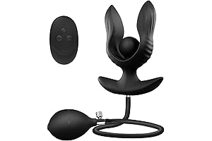 Inflatable Anal Plug Expandable 10 Vibration Modes - Black