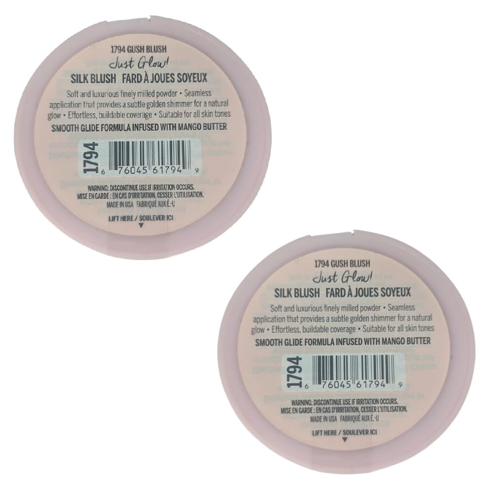 Pack of 2 Hard Candy Just Glow Silk Blush + Mango Butter, Gush Blush 1794