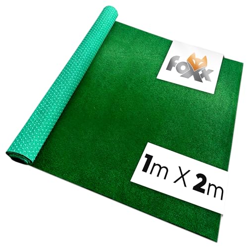 Kunstrasen 100x200 – Wetterfester Outdoor Teppich in Grün für Balkon, Terrasse & Garten | Robuster Filz Teppichboden als Rasen-Alternative