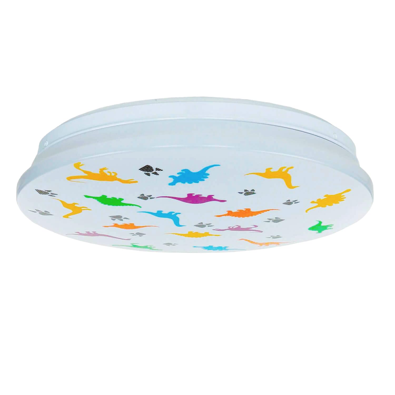 Plafoniera LED camera dei bambini IP44 Bianco Colorato Ø 33,5 cm 4000 K 1300 lm bianco neutro Dinosauro camera dei bambini lampada soffitto