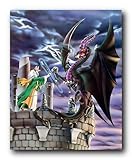 Storm Warning Dragon Wizard Fantasy Wall Decor Art Print Poster (16x20)