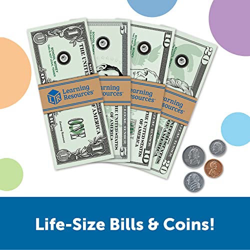 Learning Resources Pretend & Play Money - Kids Cash Register, Dollars, Pretend Classroom Play Sets for Kids, Toy Currency, Toy Dollar Bills by Learning Resources - Image 2