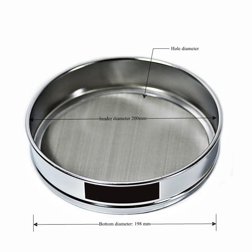 Setaccio for analisi da 20 cm, diametro 12-200 maglie, setaccio for prove di campionamento e ispezione standard laboratorio, for filtro in acciaio inox 304, telaio cromato Attrezzature da laboratorio